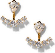 Nadri Le Bisou Cubic Zirconia Heart Ear Jacket Earrings