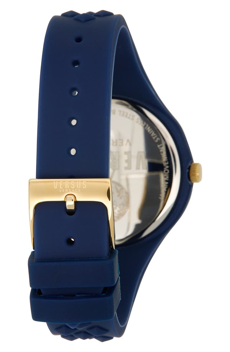 VERSUS Versace Fire Island Silicone Strap Watch, 39mm, Alternate, color, Blue