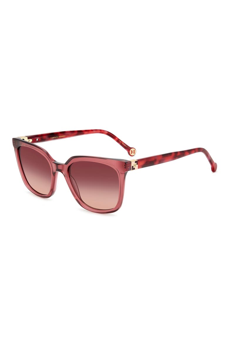 HER 0236/S 53mm Square Sunglasses, Alternate, color, BURGUNDY RED HAVANA