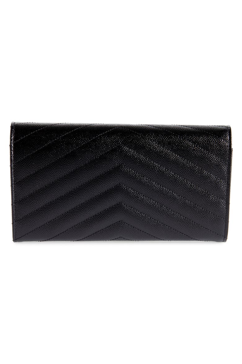 Monogramme Logo Leather Flap Wallet, Alternate, color, NERO