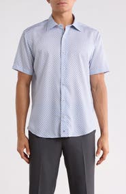 David Donahue Floral Print Short Sleeve Shirt