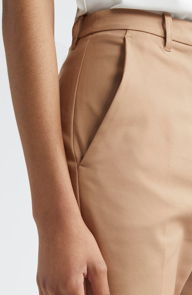 Emporio Armani Cotton Blend Ankle Flare Pants, Alternate, color, Solid Medium Brown