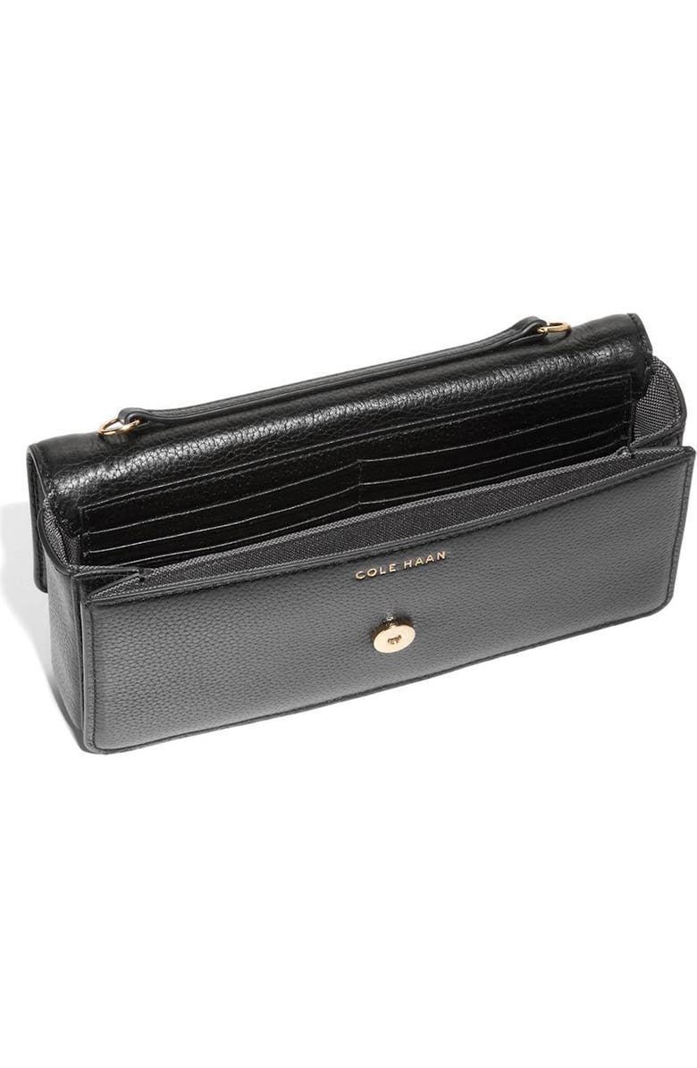 Cole Haan Daniella Leather Wallet on a Chain, Alternate, color, Black