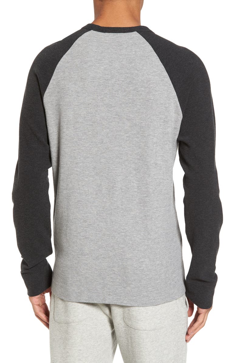 James Perse Thermal Knit Raglan Sweatshirt, Alternate, color, 