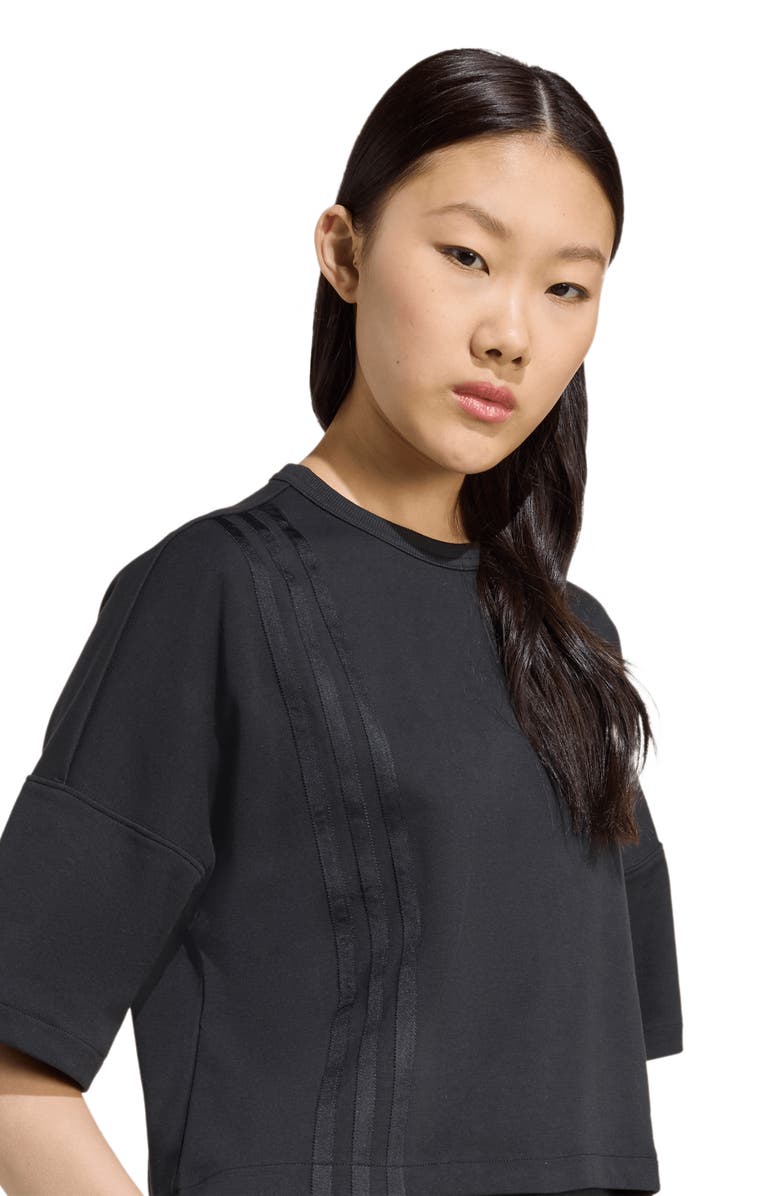 adidas 3-Striped Boxy T-Shirt, Alternate, color, Black