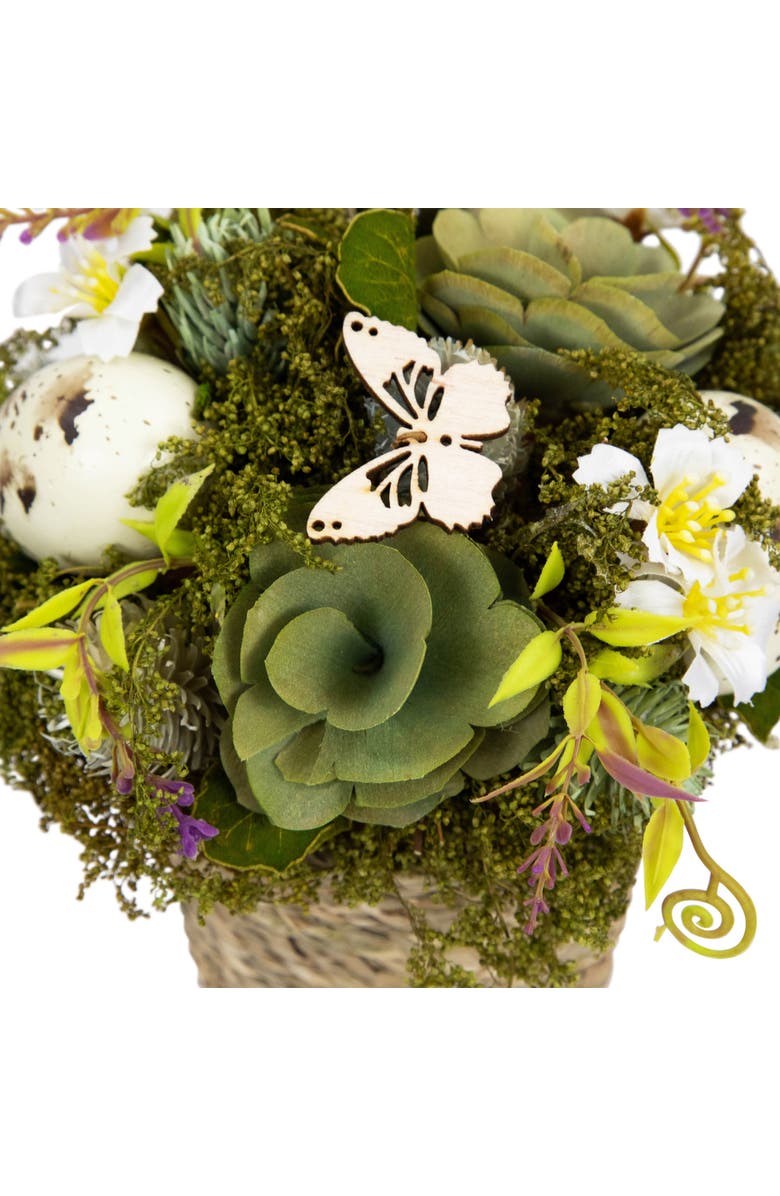 Northlight Butterflies and Easter Eggs Artificial Floral Arrangement - 7", Alternate, color, Green