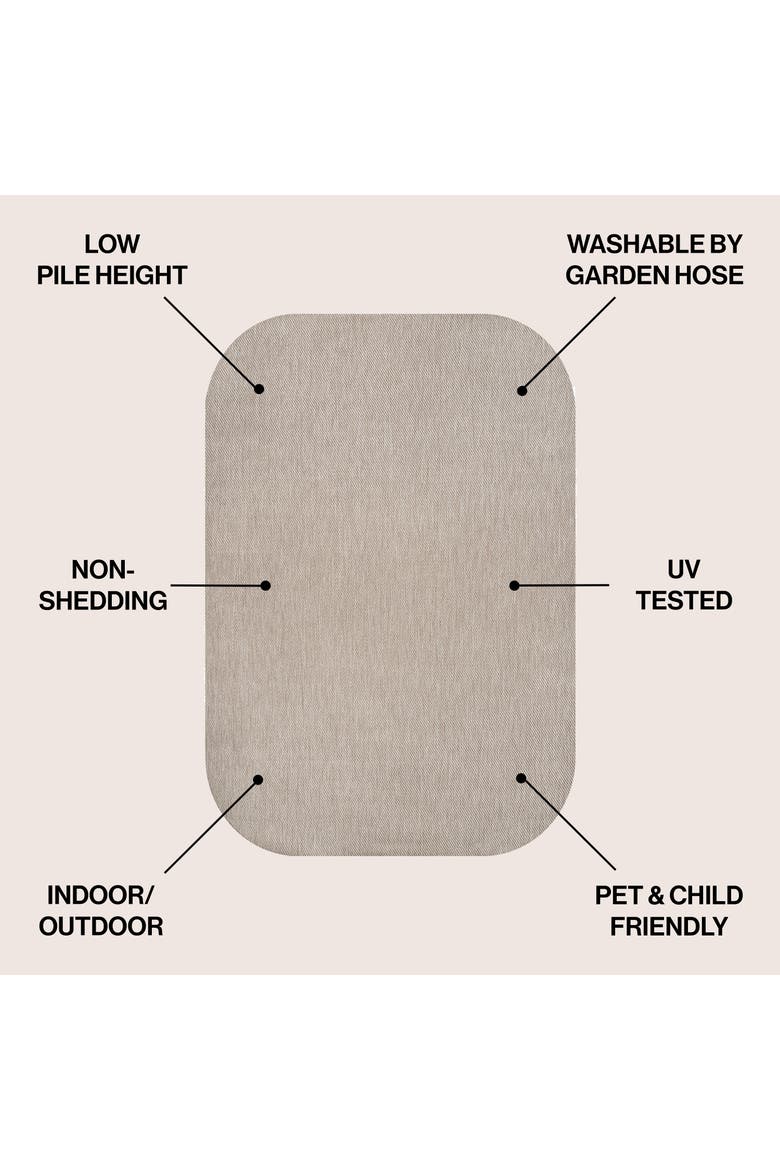 Miles Modern Minimalist Radius Corner Solid Indoor/Outdoor Shaped Area Rug, Alternate, color, Beige