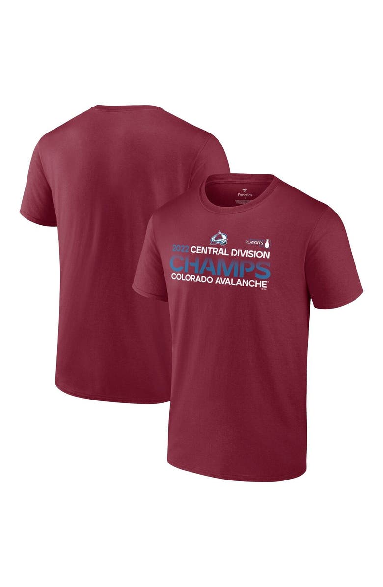FANATICS Men's Fanatics Branded Burgundy Colorado Avalanche 2022 Central Division Champions T-Shirt, Main, color,