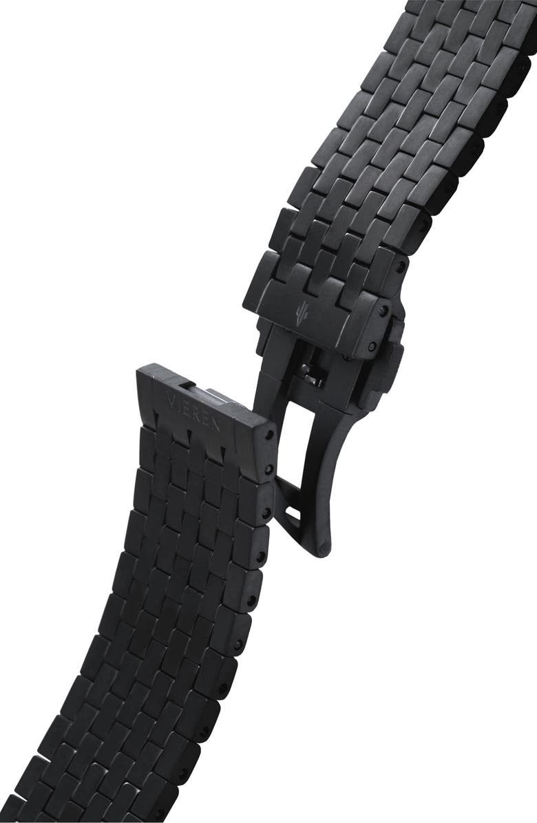 VIEREN Black Diamond Swiss Automatic Watch, Alternate, color, Black