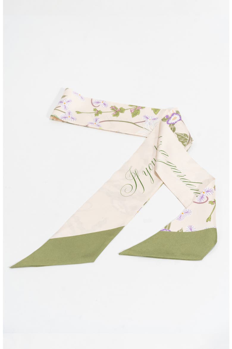 Cottage Vines Silk Twilly Scarf, Alternate, color, Green