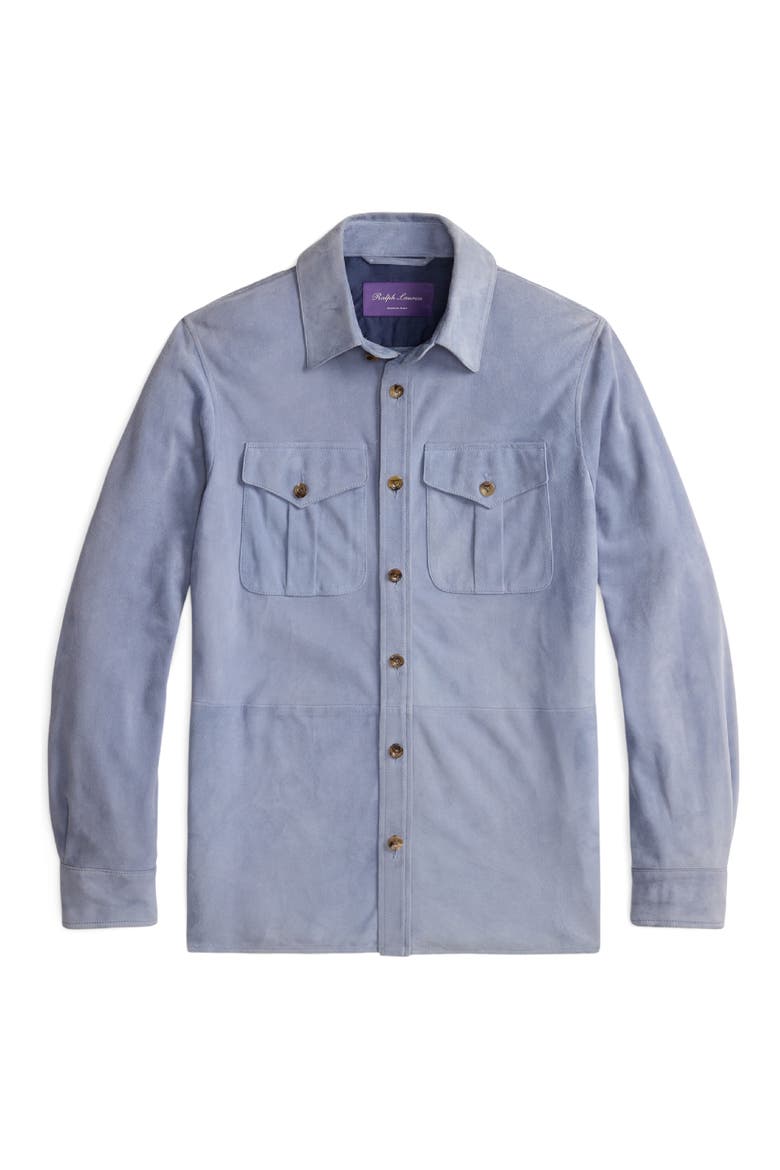 Barron Lux Suede Shirt Jacket, Alternate, color, SOFT BLUE