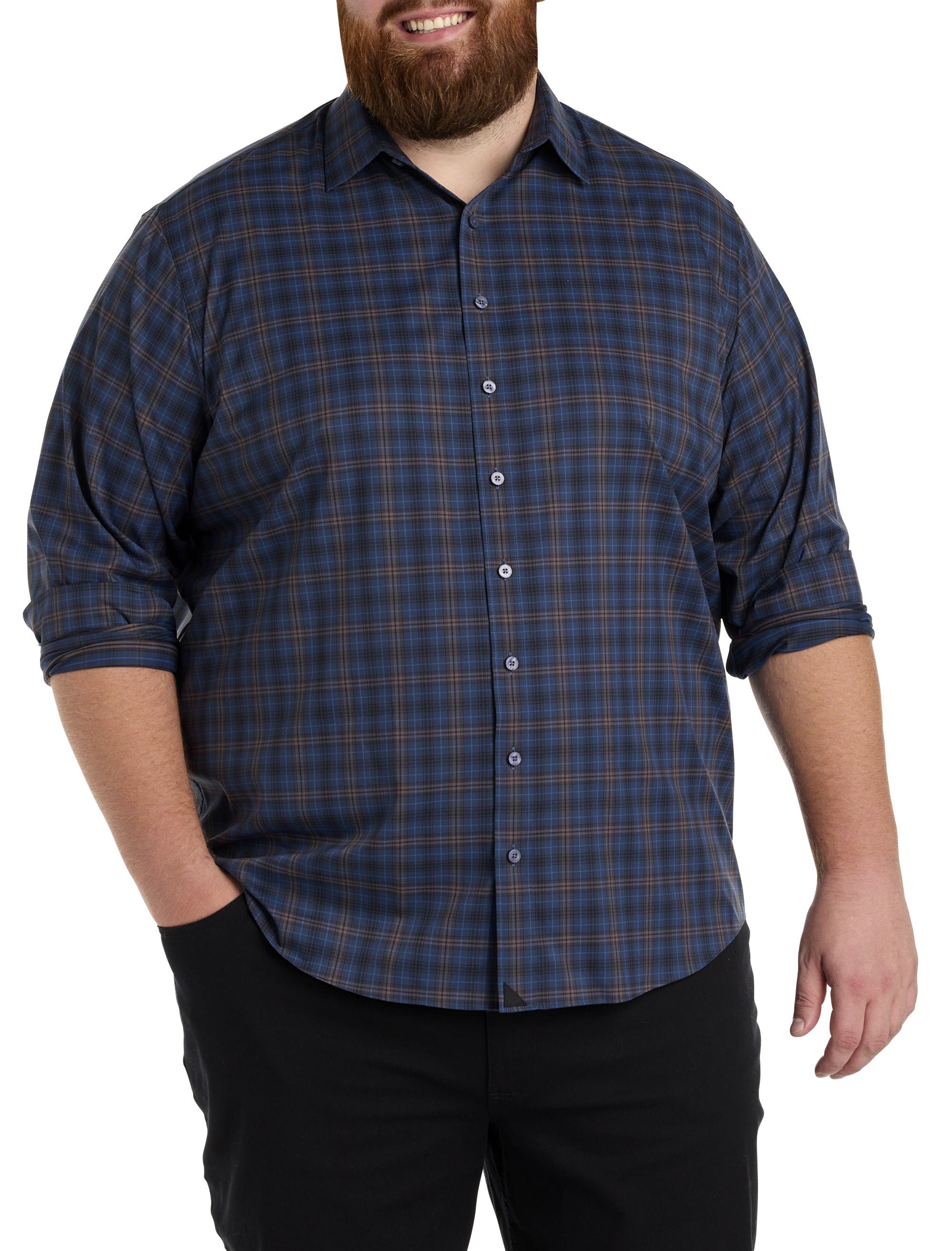 Untuckit Fit by Dxl Welch Sport Shirt in Navy 