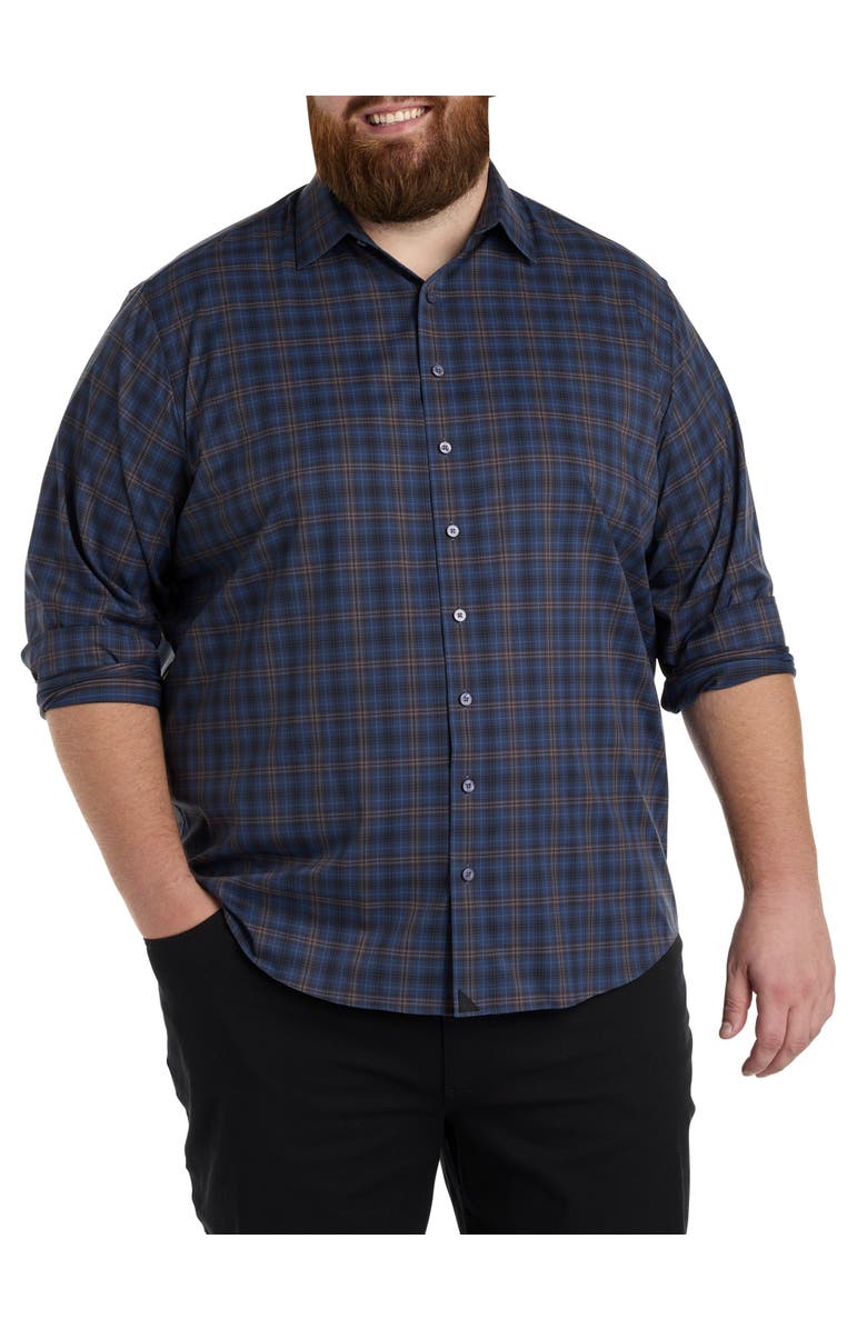 Untuckit Fit by Dxl Welch Sport Shirt, Main, color, Navy