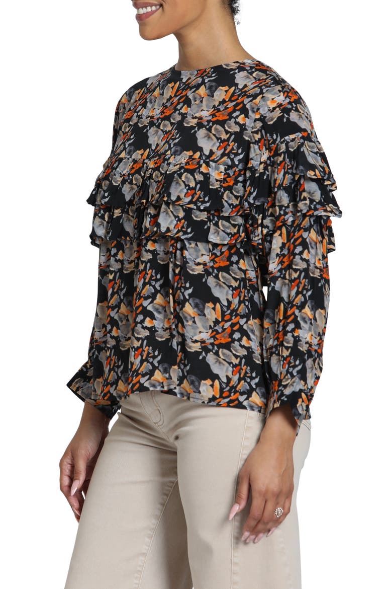 Ruffled Peasant Top, Alternate, color, MIDNIGHT MARIGOLD