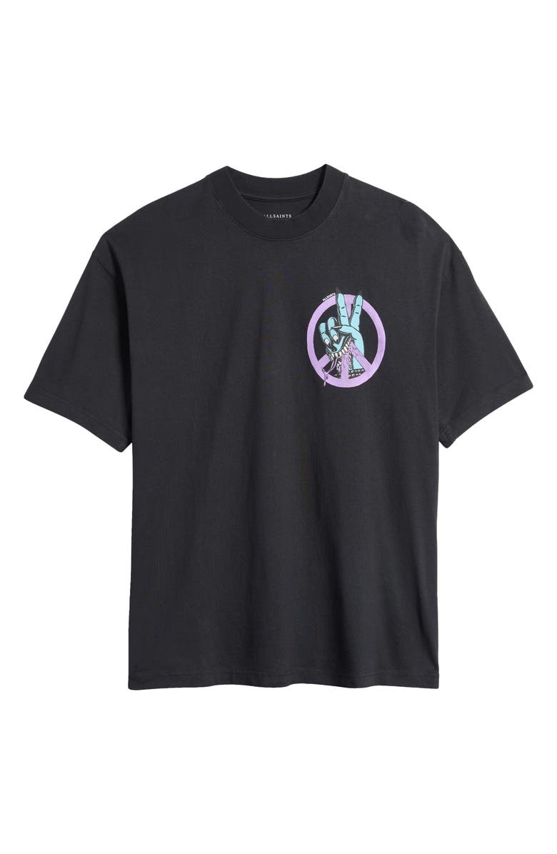 AllSaints Activist Cotton Graphic T-shirt, Main, color, Washed Black