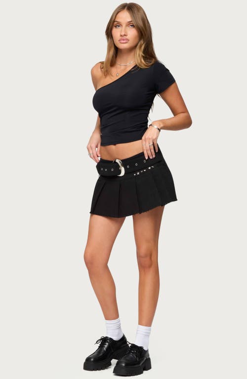 Edikted Gayla One-shoulder Crop Top In Black