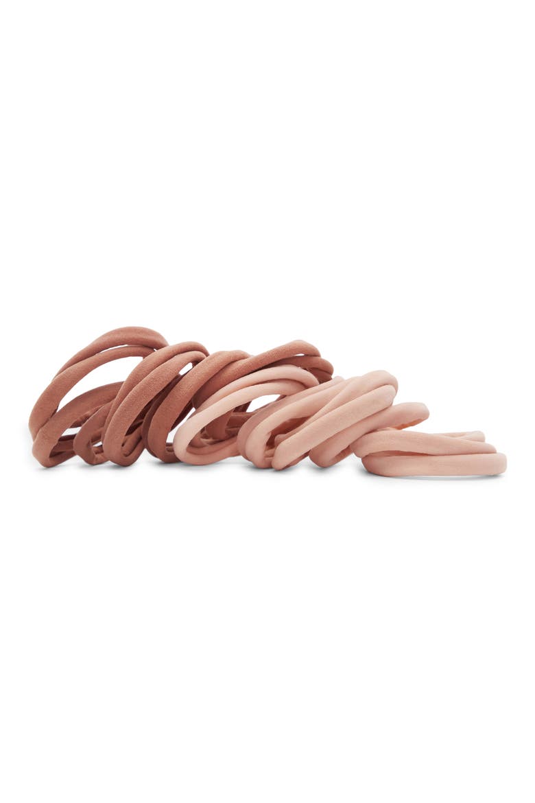 Recycled Nylon 20-Pack Ponytail Holders, Alternate, color, BLUSH
