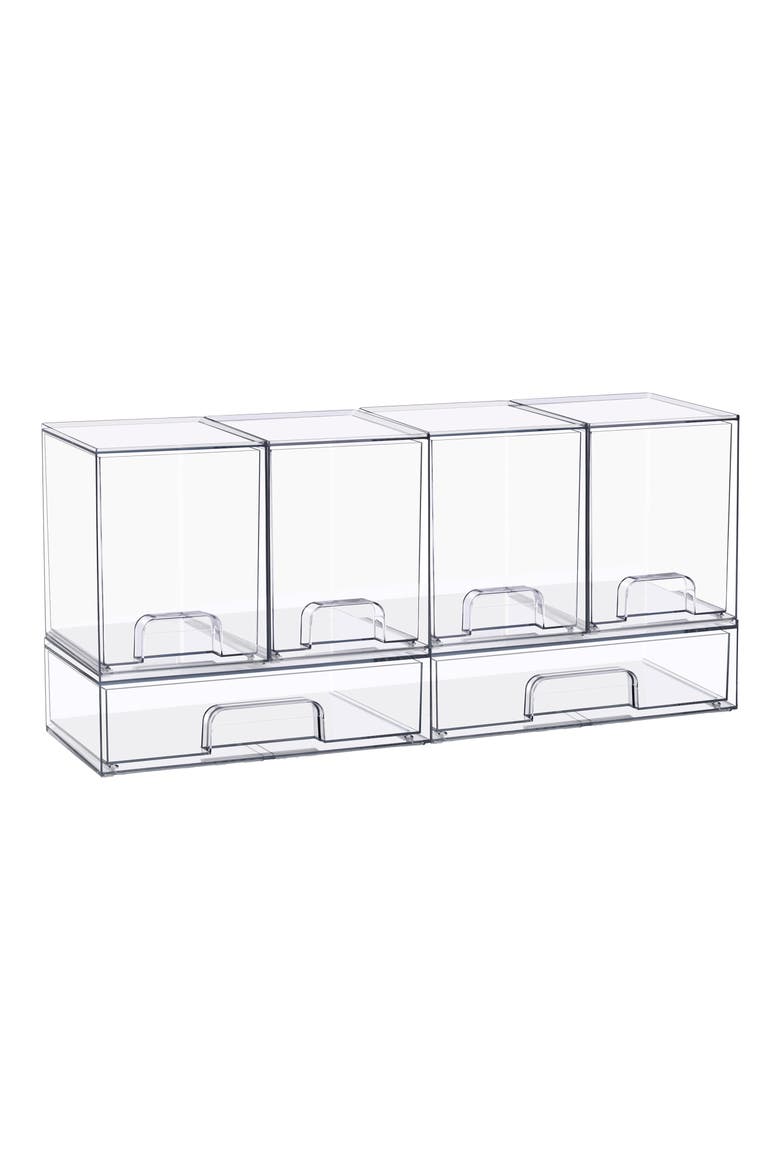 6-Piece Set Stackable Storage Drawers, Main, color, NO COLOR
