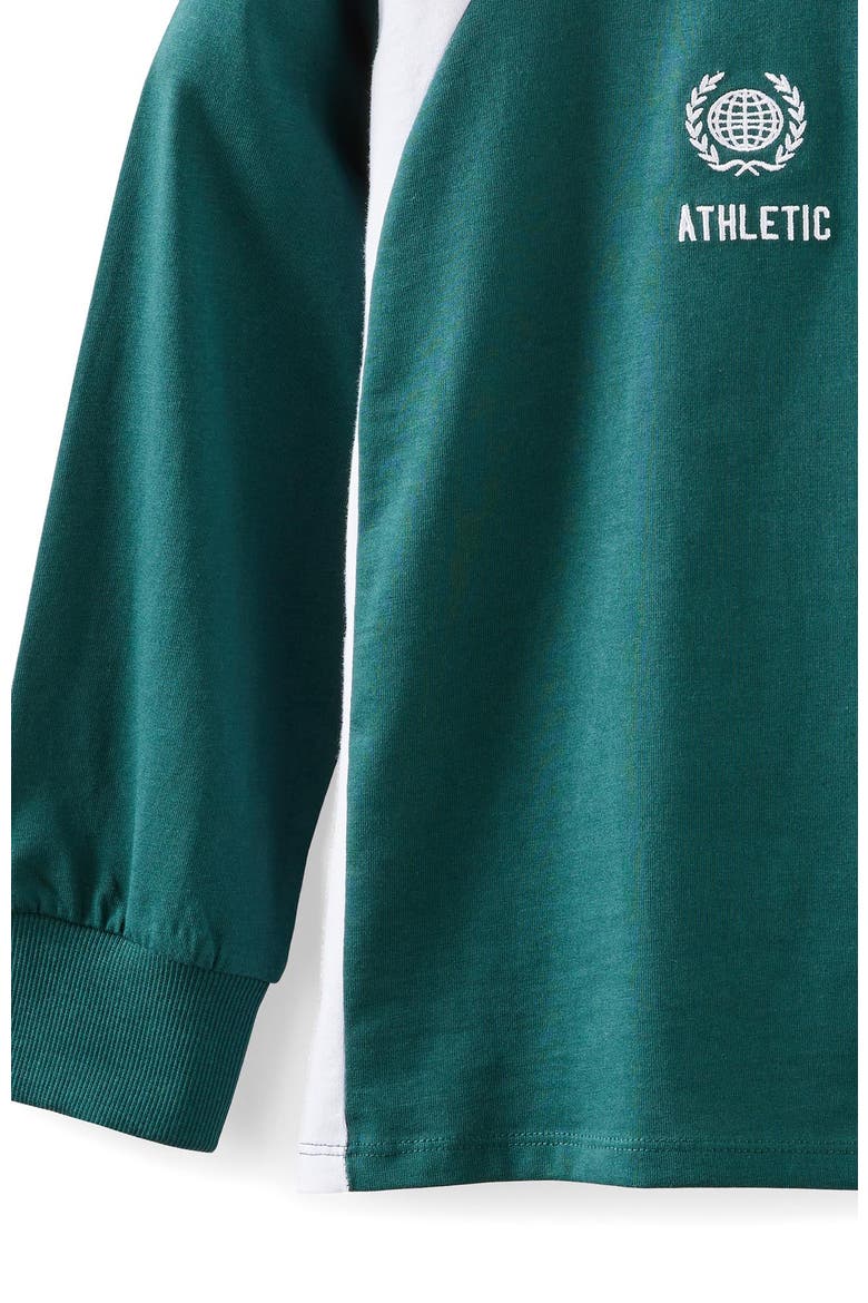 Kid's Moto Panelled Long Sleeve Tee, Alternate, color, Storm Green Athletic
