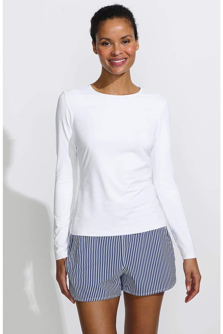 Long Sleeve Relaxed UPF 50 Rash Guard, Main, color, White