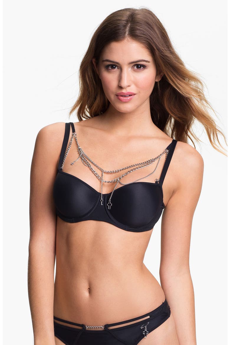 'Charms' Underwire Balconette Bra, Main, color, BLACK