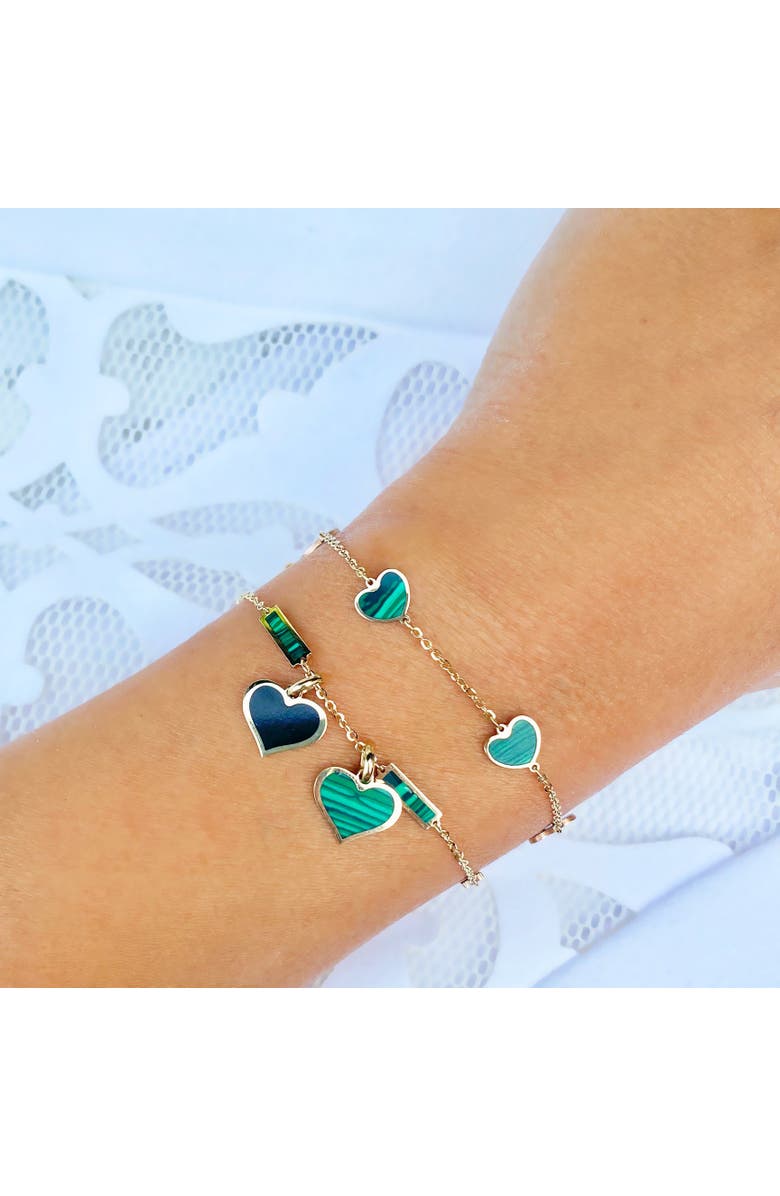 The Lovery Fine Jewelry Onyx Heart Charm, Alternate, color, Onyx