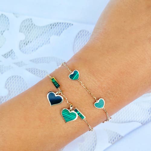 The Lovery Fine Jewelry Malachite Heart Charm In Green