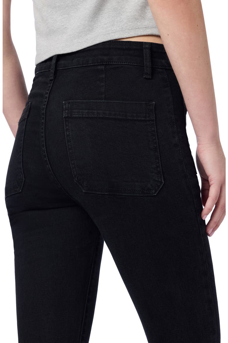 Patch Pocket High Waist Bootcut Jeans, Alternate, color, BLACK