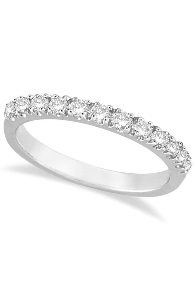 ALLUREZ 14K Gold Gem-Set Stackable Anniversary Band, Main, color, 0.25Ct, Diamond, White Gold