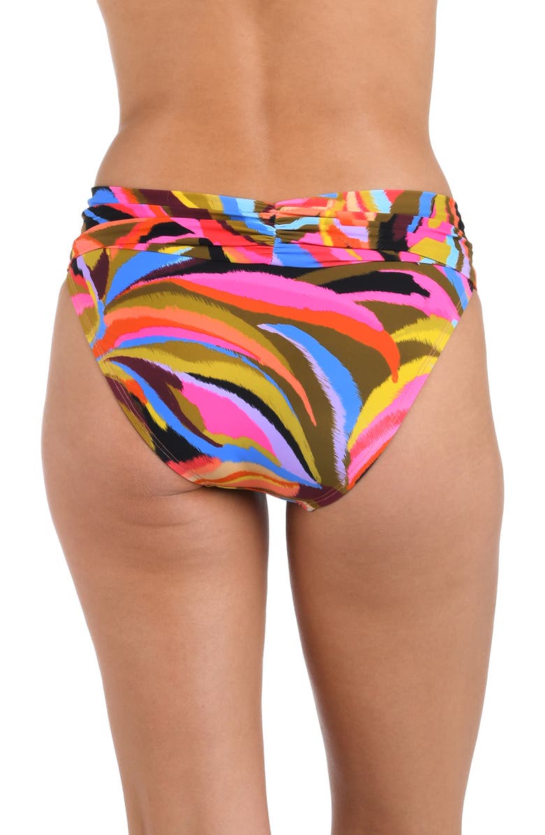 La Blanca Tropic Waves Shirred Bikini Bottoms, Alternate, color, Pink