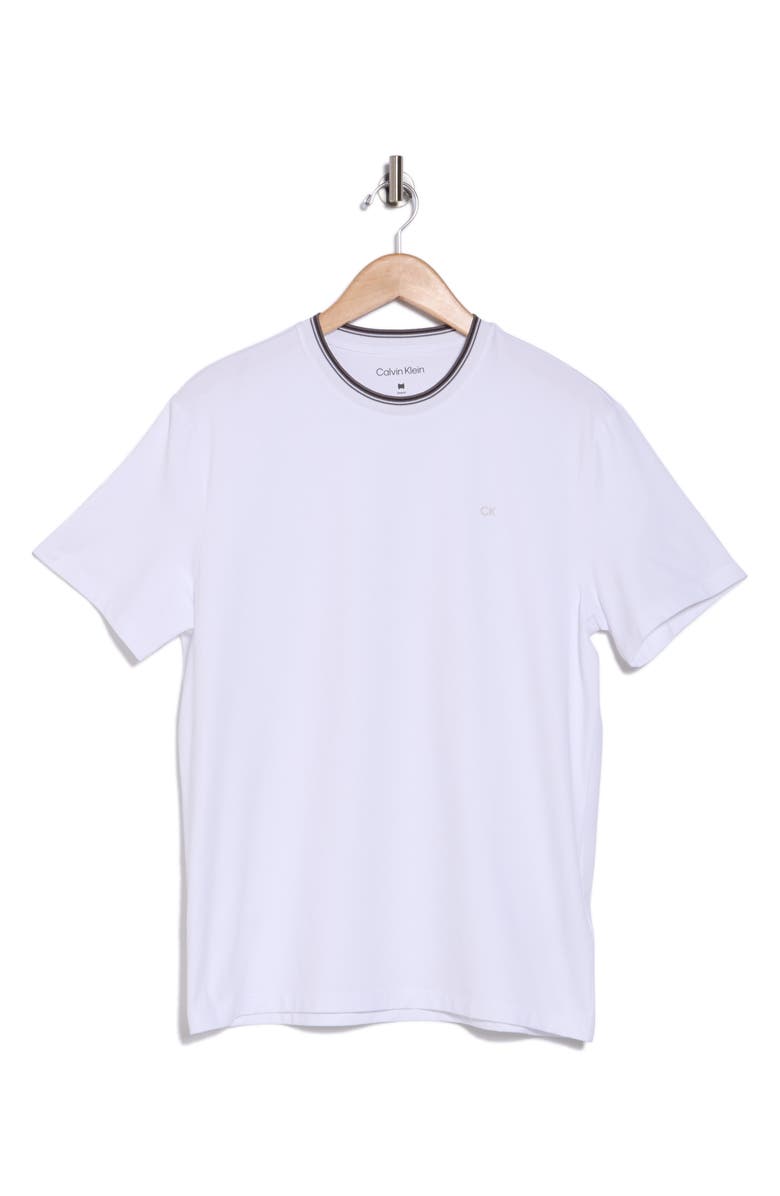 Calvin Klein Tip Ringer T-Shirt, Alternate, color, Brilliant White
