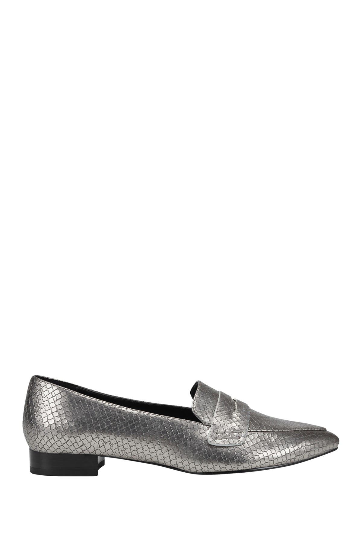 Marc Fisher Feud Pointed Toe Embossed Loafer, Alternate, color, 