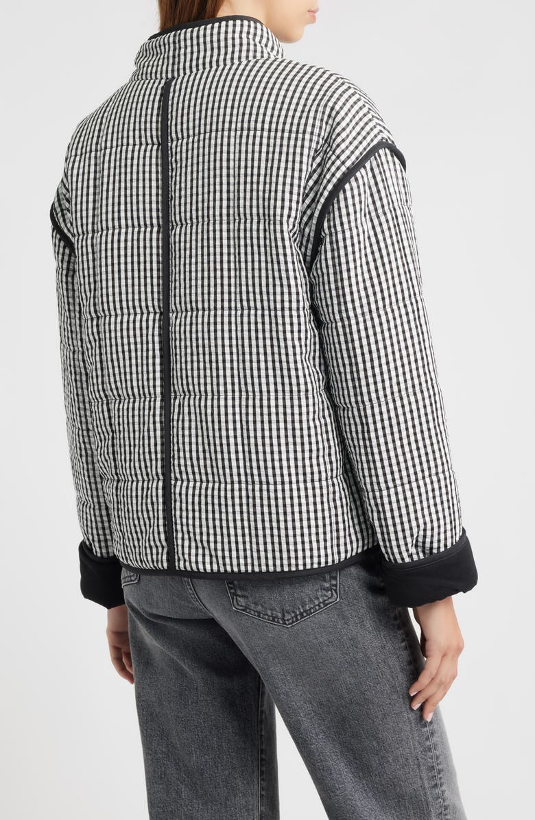 Thread & Supply Quilted Jacket, Alternate, color, Black White Gingham