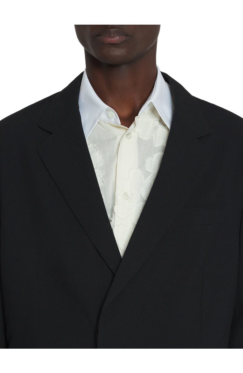 Lanvin Loose-Fitting Wool Jacket, Alternate, color, Black