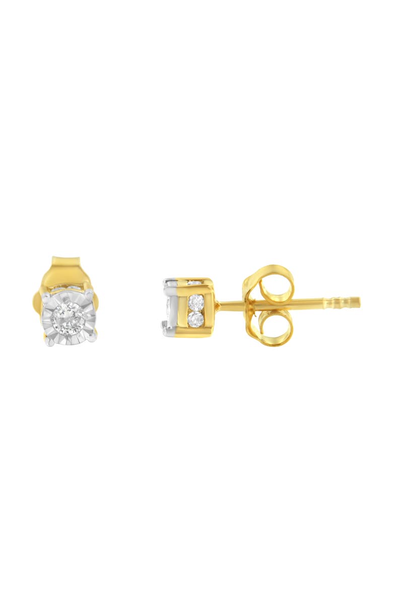 Haus of Brilliance Yellow Plated Silver 1/4 Cttw Diamond Stud Earring, Alternate, color, Yellow