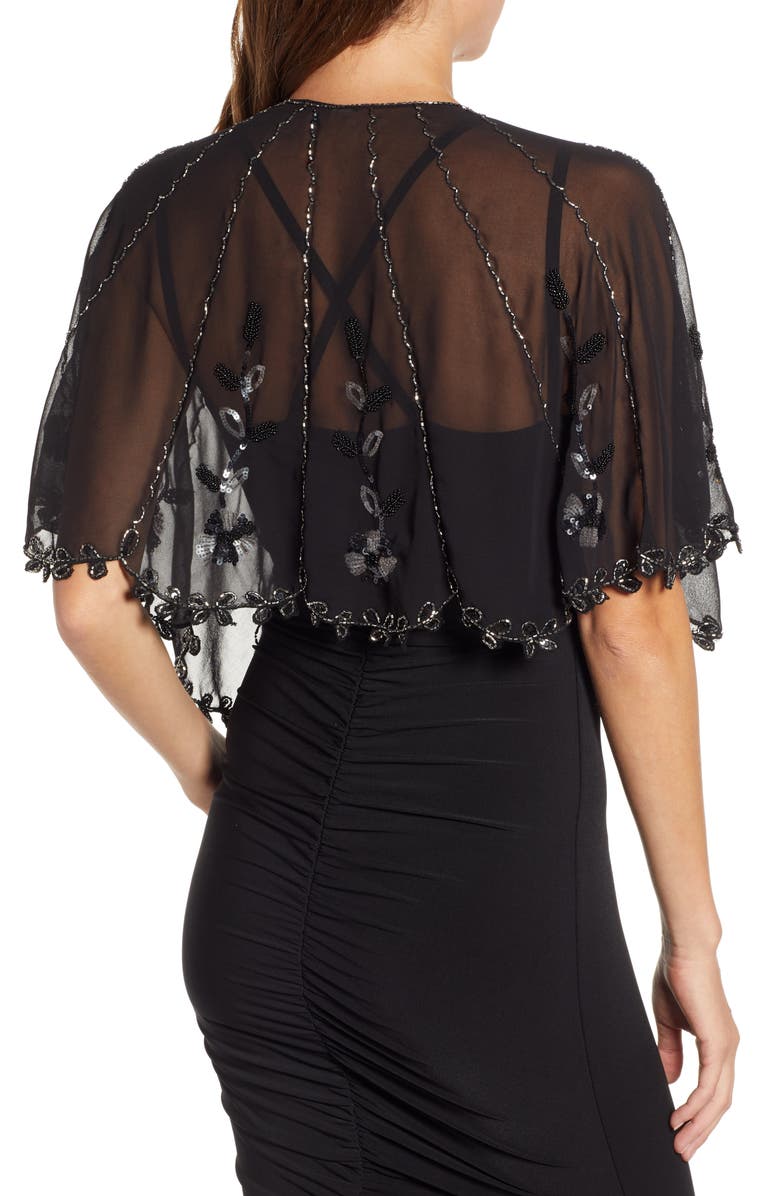 Echo Scallop Beaded Capelet, Alternate, color, 