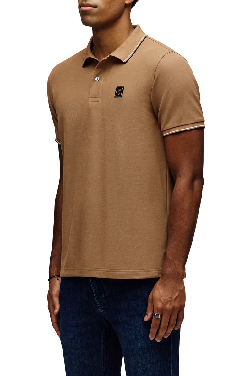 Psycho Bunny Joseph Tipped Pima Cotton Piqué Polo, Alternate, color, Toasted Coconut