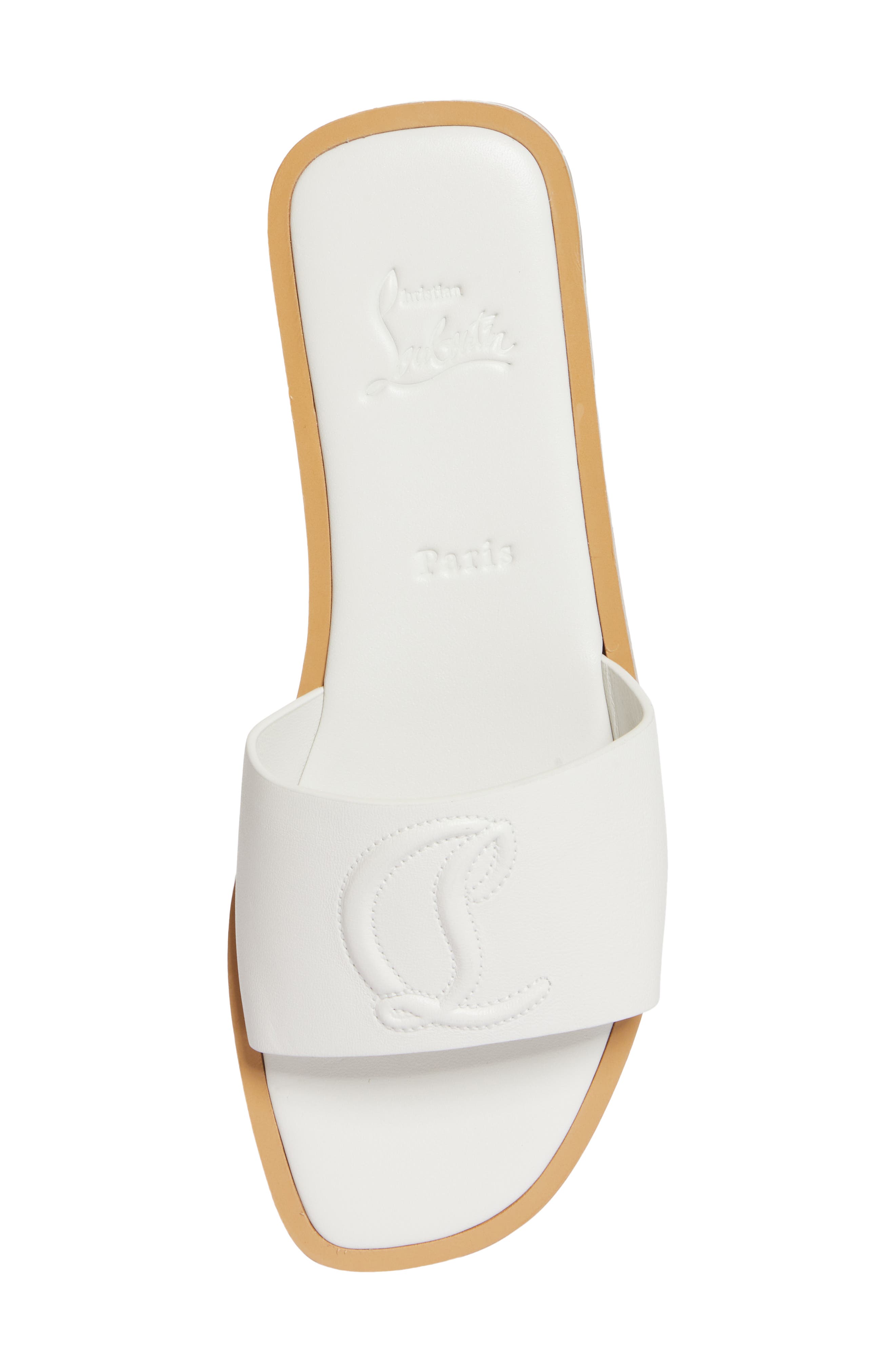CL Logo Slide Sandal, Alternate, color, WHITE