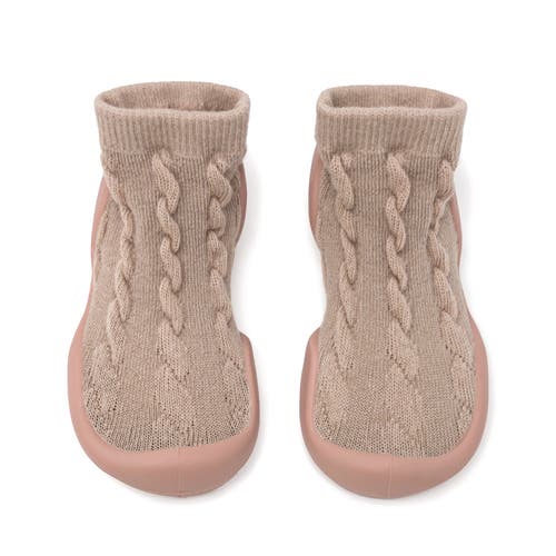 Komuello Toddler Girl Sock Shoes - Cable Brandy Rose  product
