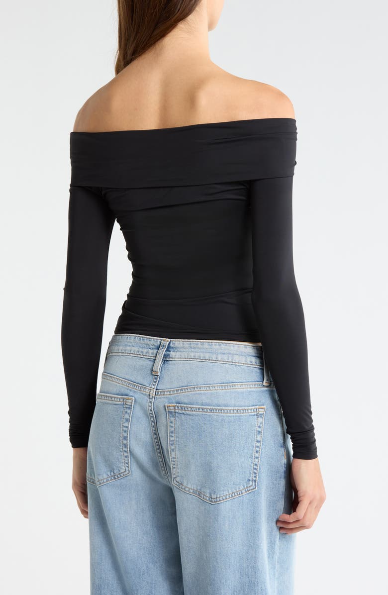 PacSun Lannie Hardware Off the Shoulder Top, Alternate, color, Black