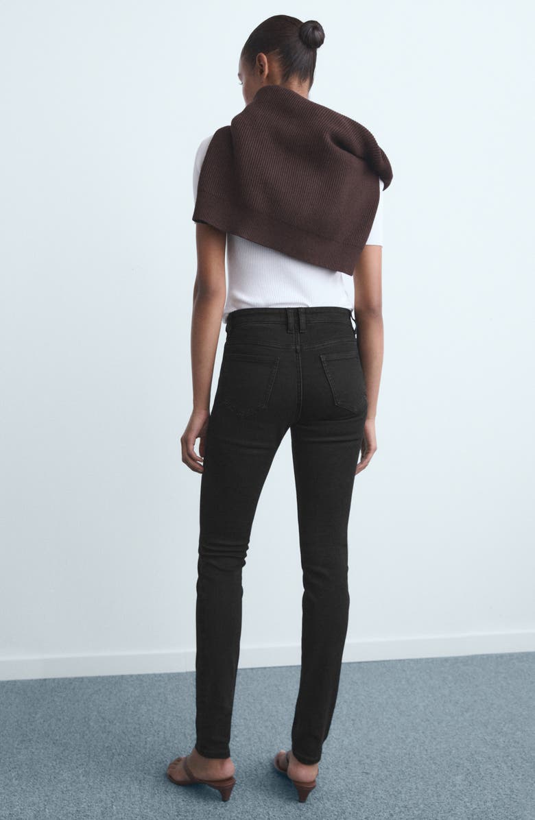 MANGO Mid Rise Skinny Jeans, Alternate, color, Black Denim