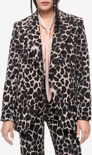 Smythe Leopard Jacquard Cotton Blend Blazer