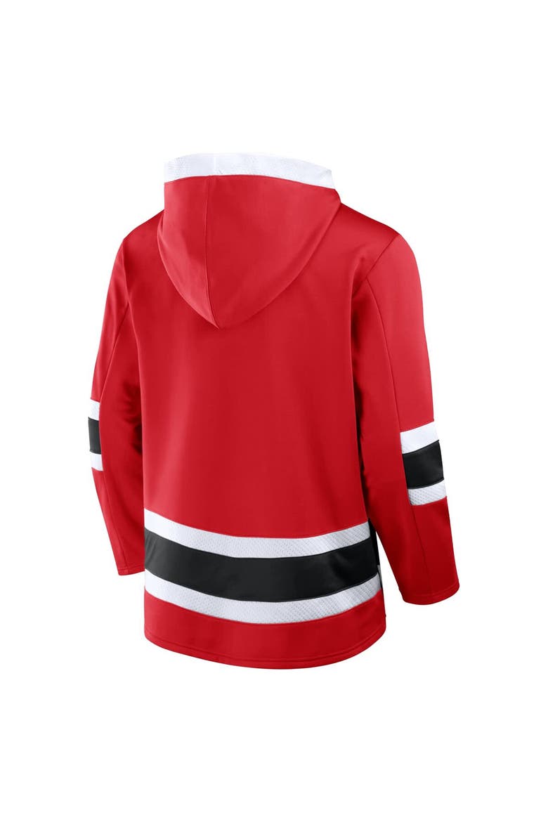 Men's Fanatics  Red New Jersey Devils Inside Line Fleece Pullover Hoodie, Alternate, color, Red