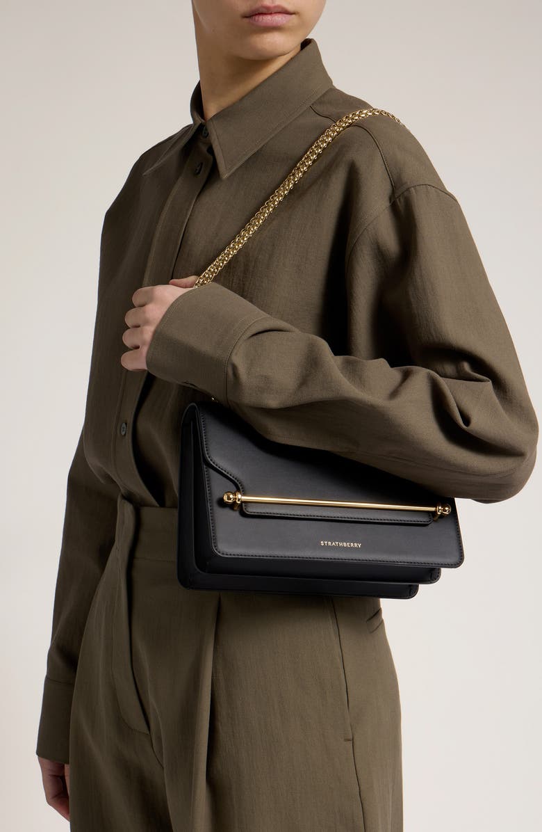 Strathberry East/West Leather Crossbody Bag, Alternate, color,