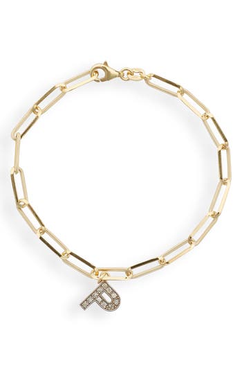 Meshmerise Diamond Initial Charm Bracelet