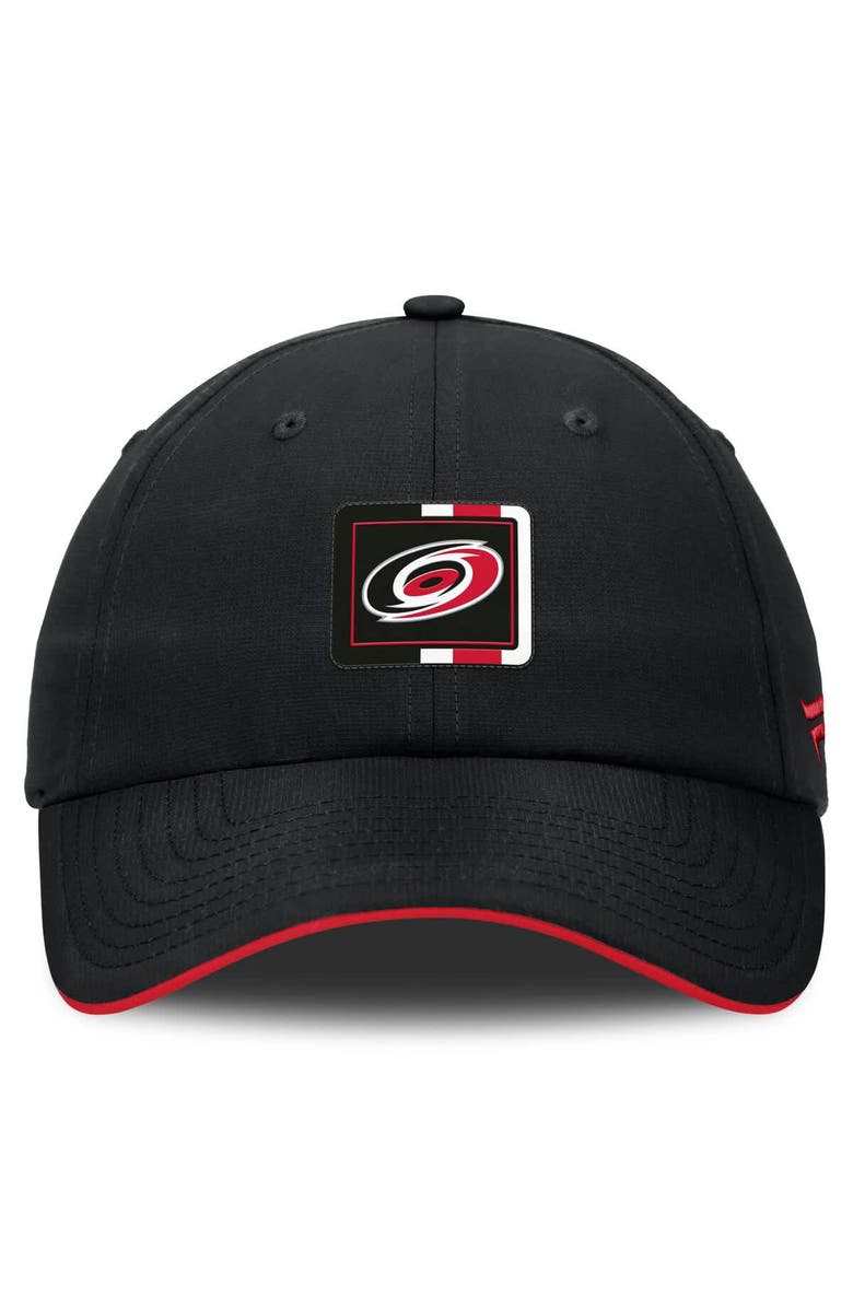 FANATICS Men's Fanatics Black/Red Carolina Hurricanes Authentic Pro Ripstop Adjustable Hat, Alternate, color,