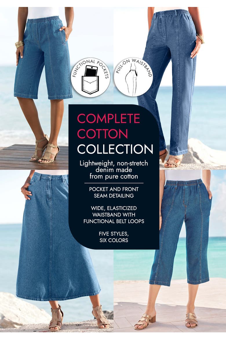 Plus Size Easy Wear Bermuda Short, Alternate, color, INDIGO WASH
