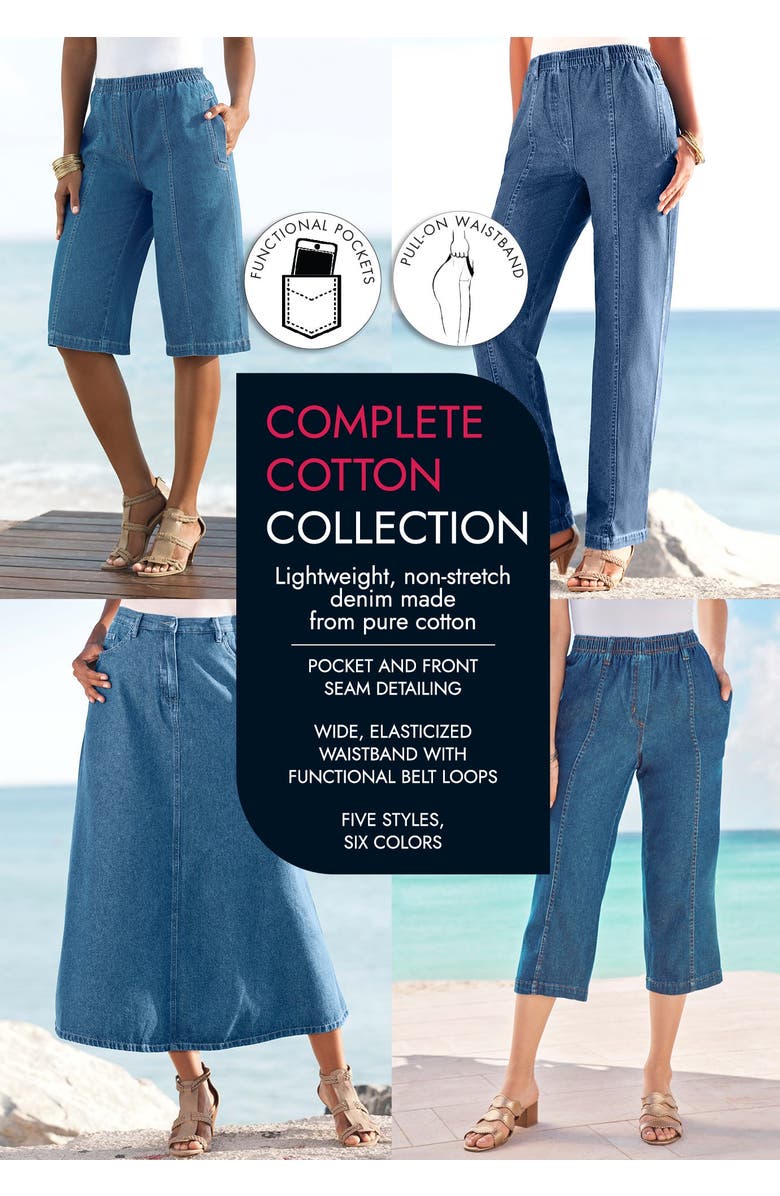 Roaman's Plus Size Easy-Wear Bermuda Short, Alternate, color, Black Denim