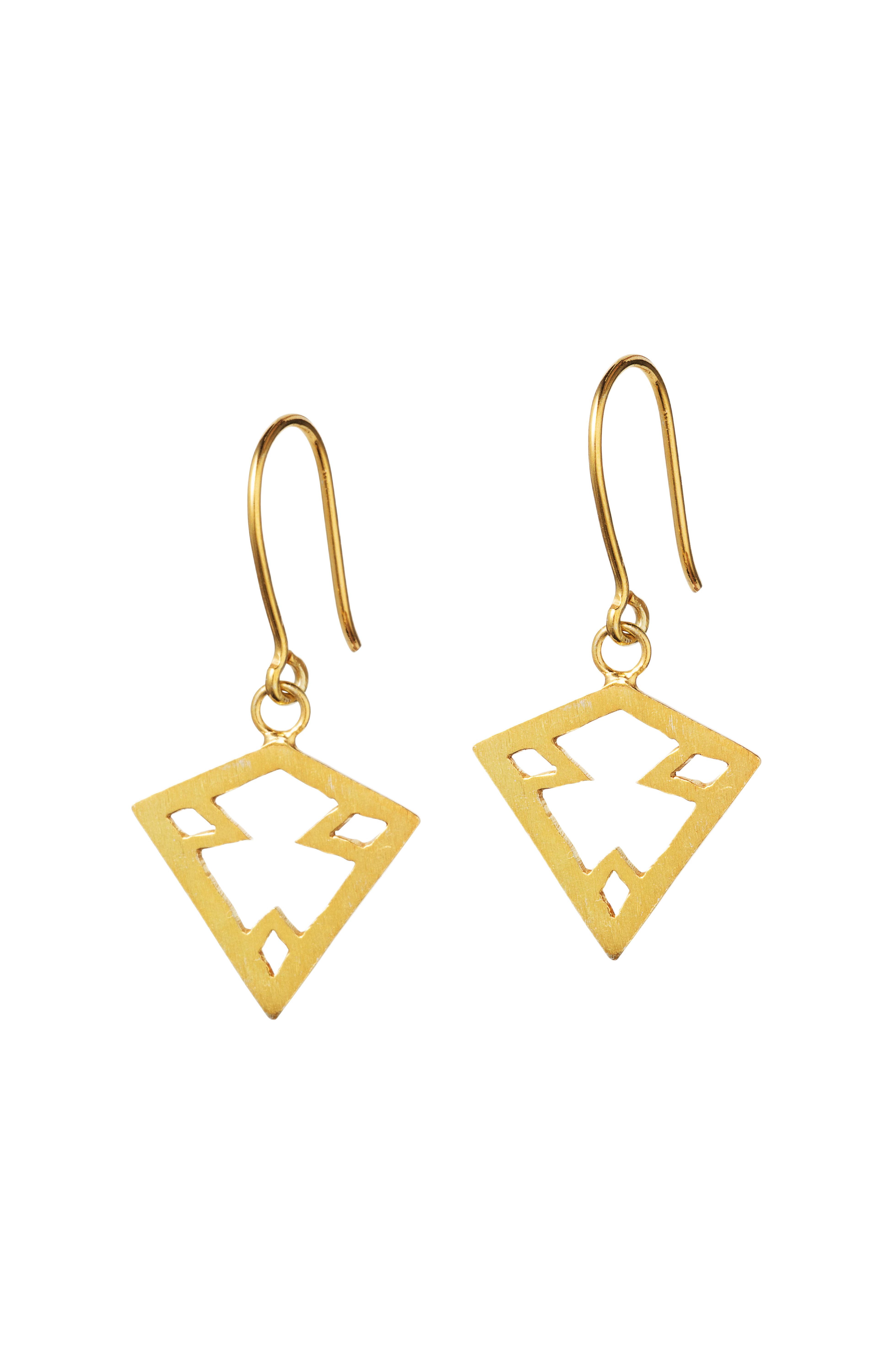 Turquoise Mountain Godiparan Drop Earrings in Gold 