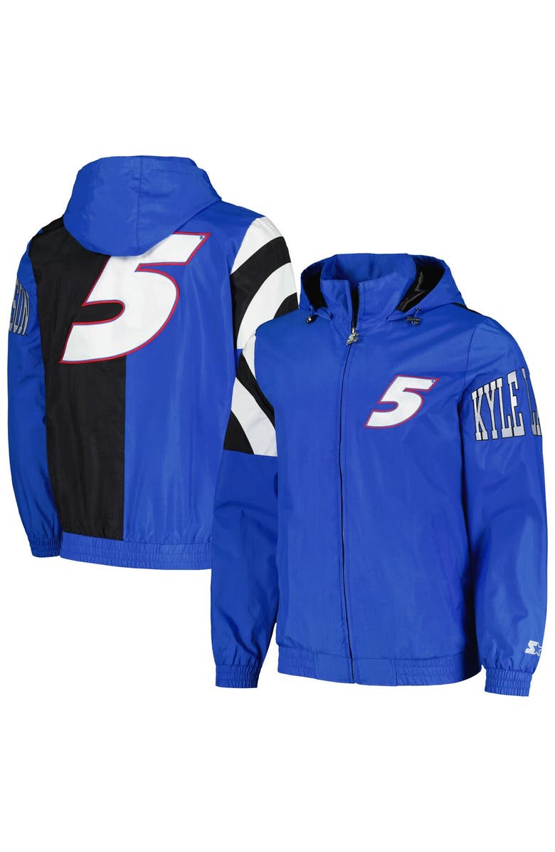 STARTER Men's Starter Royal Kyle Larson Red Zone Full-Zip Jacket, Alternate, color, 